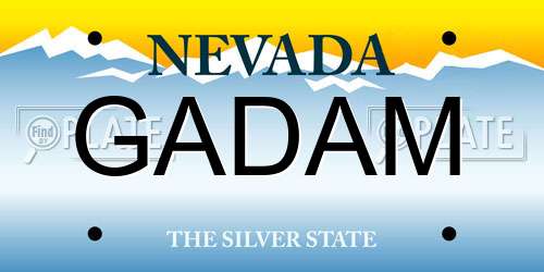 GADAM Nevada License Plate