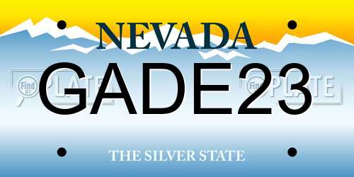 GADE23 Nevada License Plate
