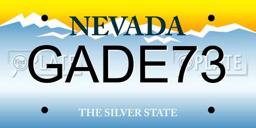 GADE73 Nevada License Plate