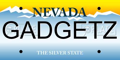 GADGETZ Nevada License Plate