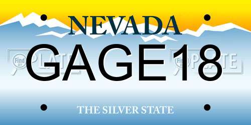 GAGE18 Nevada License Plate