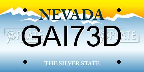 GAI73D Nevada License Plate
