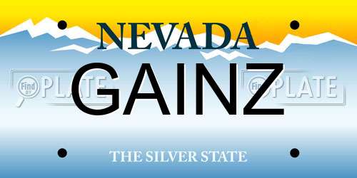 GAINZ Nevada License Plate