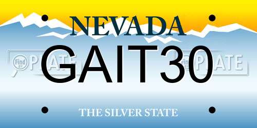 GAIT30 Nevada License Plate