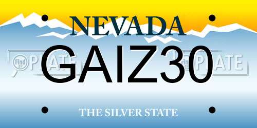 GAIZ30 Nevada License Plate