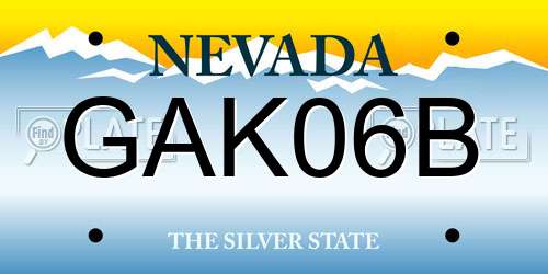 GAK06B Nevada License Plate