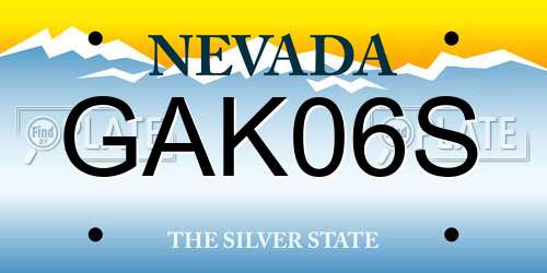 GAK06S Nevada License Plate