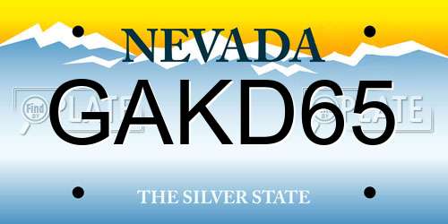 GAKD65 Nevada License Plate