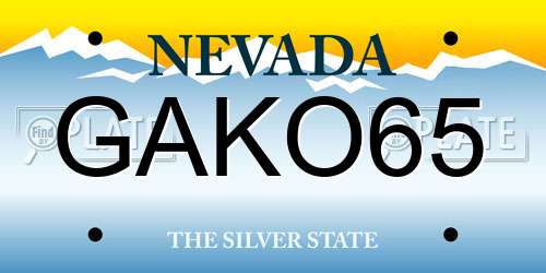 GAKO65 Nevada License Plate