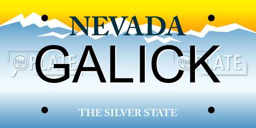 GALICK Nevada License Plate