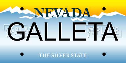 GALLETA Nevada License Plate