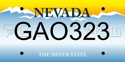 GAO323 Nevada License Plate