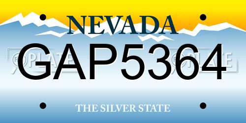 GAP5364 Nevada License Plate