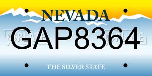 GAP8364 Nevada License Plate