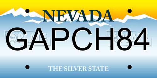 GAPCH84 Nevada License Plate