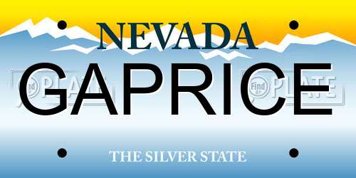 GAPRICE Nevada License Plate