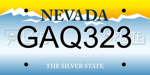 GAQ323 Nevada License Plate