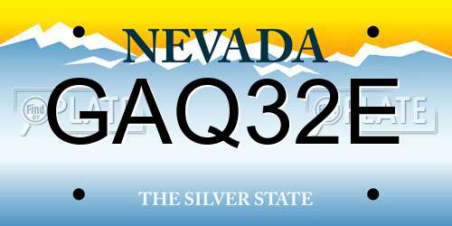 GAQ32E Nevada License Plate