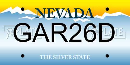 GAR26D Nevada License Plate