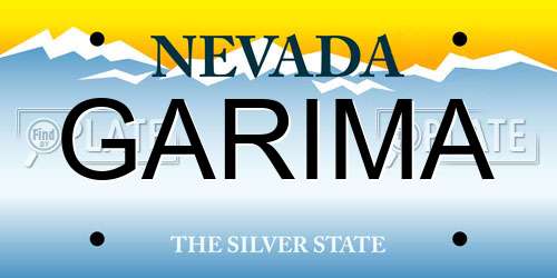 GARIMA Nevada License Plate