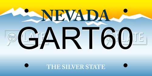 GART60 Nevada License Plate
