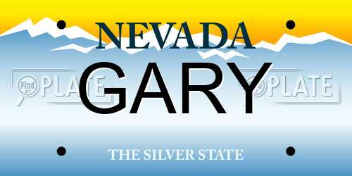 GARY Nevada License Plate