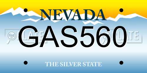 GAS560 Nevada License Plate