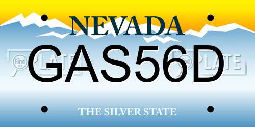 GAS56D Nevada License Plate