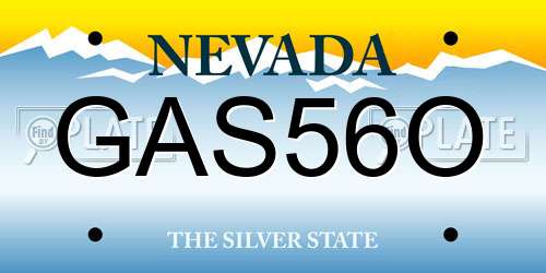 GAS56O Nevada License Plate