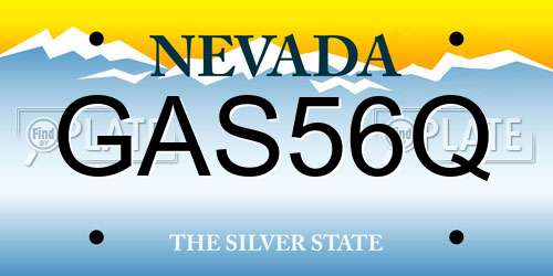 GAS56Q Nevada License Plate