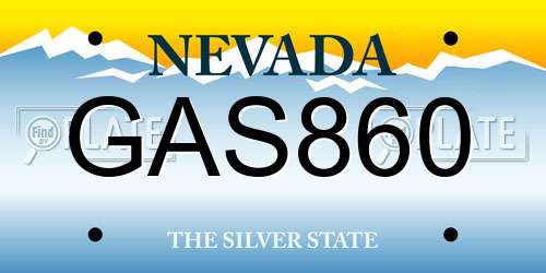 GAS860 Nevada License Plate