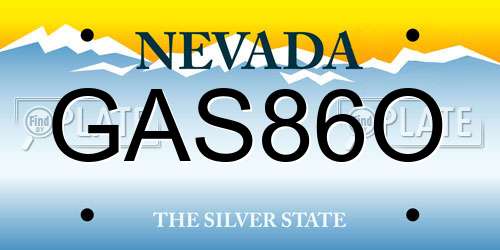 GAS86O Nevada License Plate