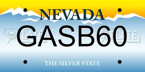 GASB60 Nevada License Plate