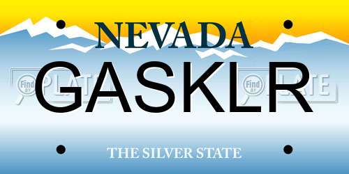 GASKLR Nevada License Plate