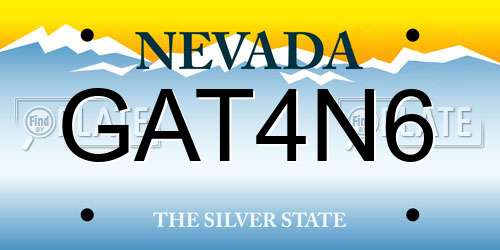 GAT4N6 Nevada License Plate