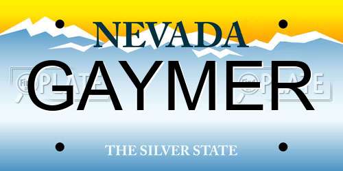 GAYMER Nevada License Plate