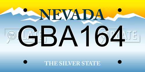 GBA164 Nevada License Plate