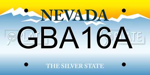 GBA16A Nevada License Plate