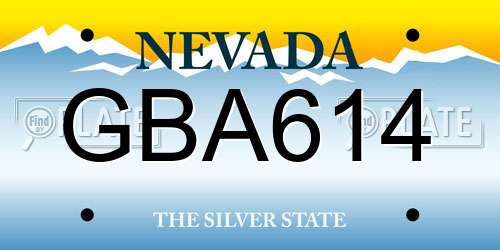 GBA614 Nevada License Plate
