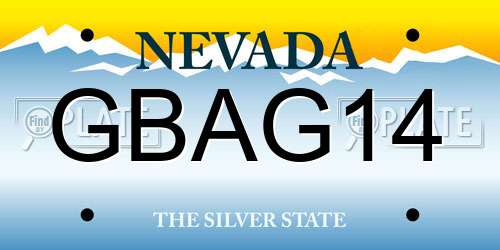 GBAG14 Nevada License Plate