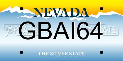 GBAI64 Nevada License Plate