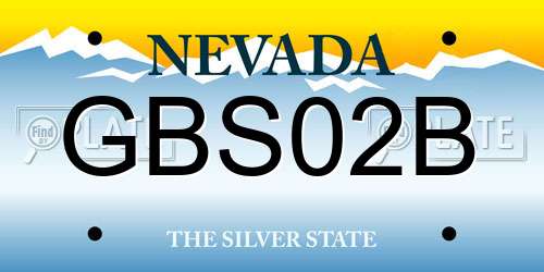 GBS02B Nevada License Plate
