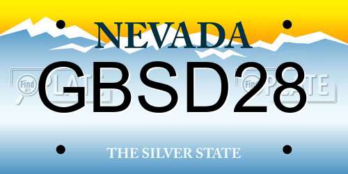 GBSD28 Nevada License Plate