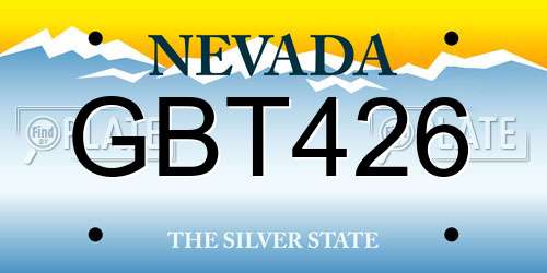 GBT426 Nevada License Plate