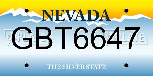 GBT6647 Nevada License Plate