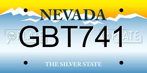 GBT741 Nevada License Plate