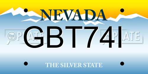 GBT74I Nevada License Plate