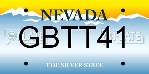 GBTT41 Nevada License Plate