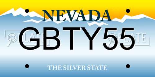 GBTY55 Nevada License Plate