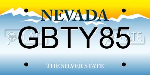 GBTY85 Nevada License Plate